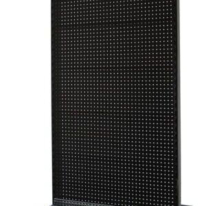 Black double-sided wire gondola, starter bay 2100mm base shelf, ideal for retail display shelving solutions.