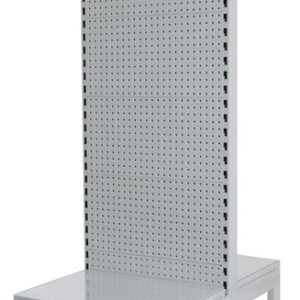 White double-sided wire shelving gondola starter bay, ideal for retail storage solutions in Australia.