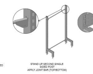 White double-sided wire gondola shelving with add-on bay, 2100mm base shelf, for retail and warehouse storage.