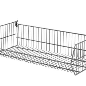 Folding wire basket with brackets, hammertone finish, 900x400mm, ideal for home and office storage solutions