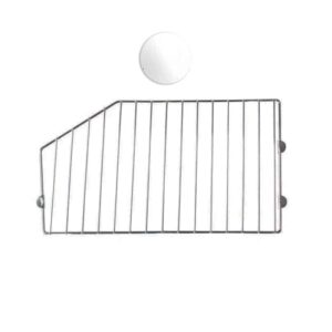 White wire basket divider measuring 400mm, ideal for storage solutions, home organisation, and shelving systems.