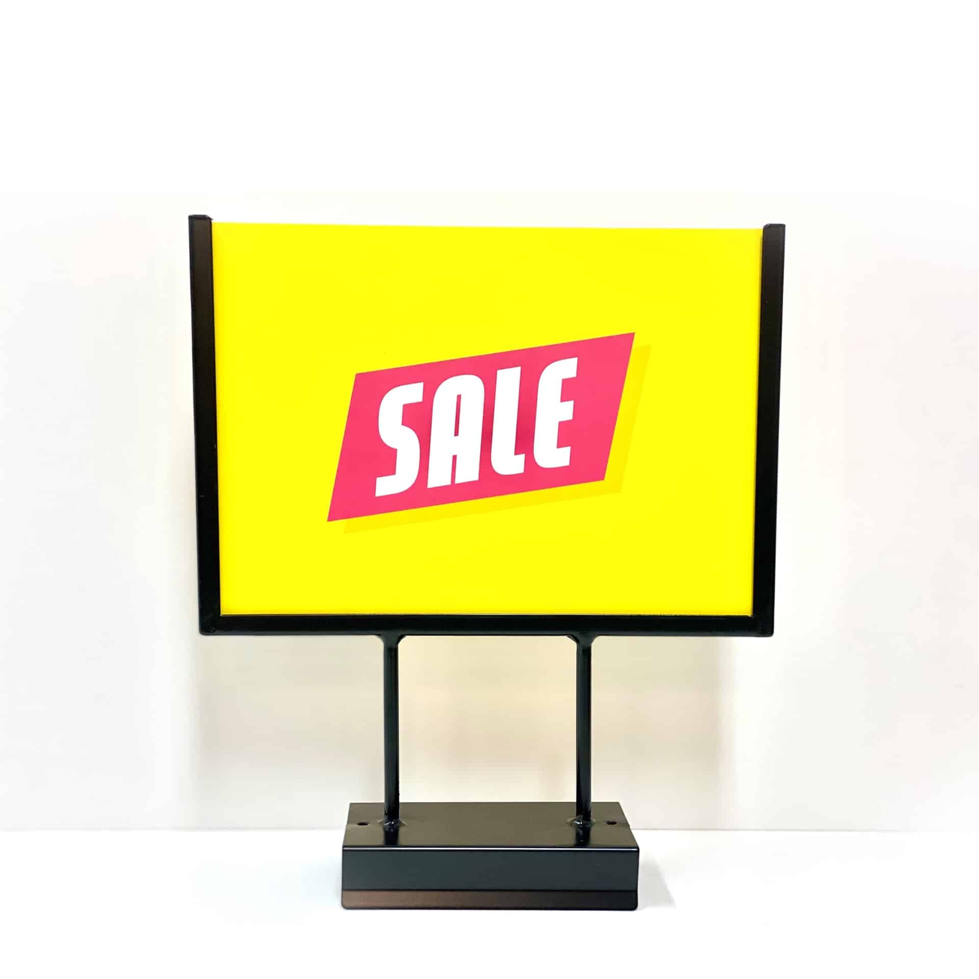 Black sign holder kit A4 landscape with acrylic sleeve, perfect for offices and retail displays in Australia.