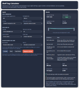 Shelf Sag Calculator