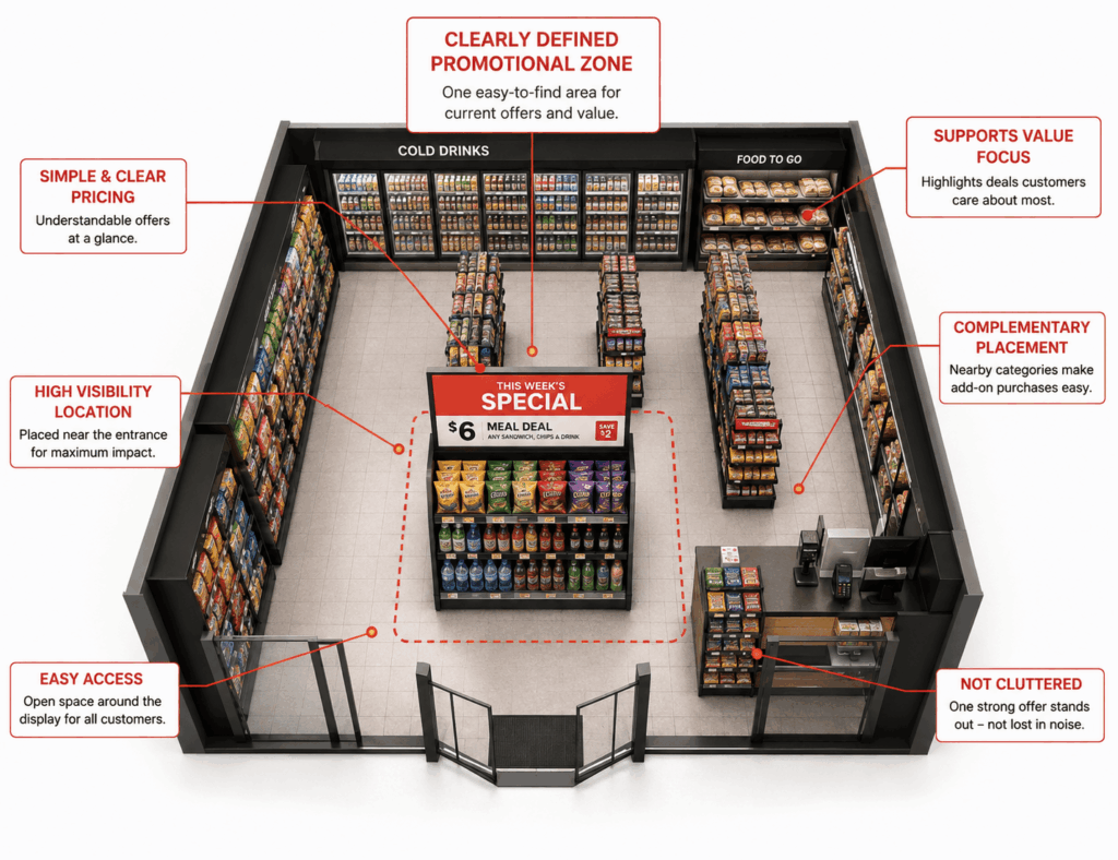Create One Clearly Visible Value and Promotional Zone